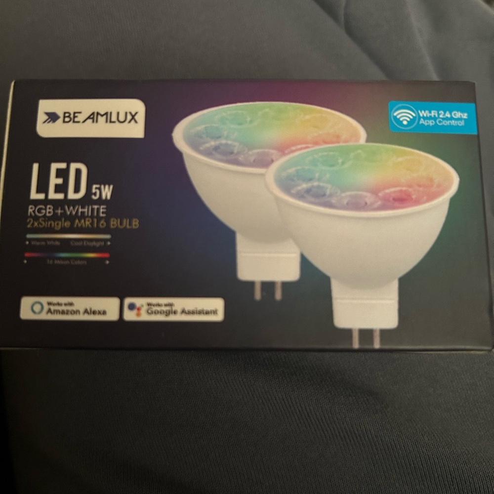 BeamLux Smart WiFi MR16 LED Bulb. 
2 pack new RGB+White